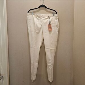 NWT Miu Miu Off White Ankle Zip Pants Size 46